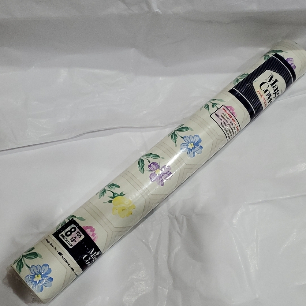 Magic cover self adhesive 8yards Jumbo spring florals vintage vinyl shelf liner